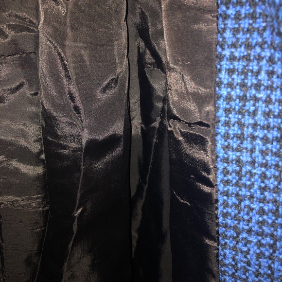 Vintage 1960s Rothschild Wool Women's Coat royal blue/black checkered USA made - Picture 13 of 14